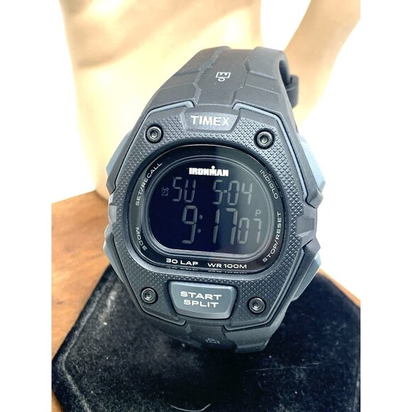 Timex Men's Watch TW5M48600 Ironman Quartz Digital Indiglo Black Rubber Band - Picture 1 of 14